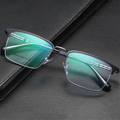 Casual Metalen Halfmontuur Leesbril met Blauwlichtfilter