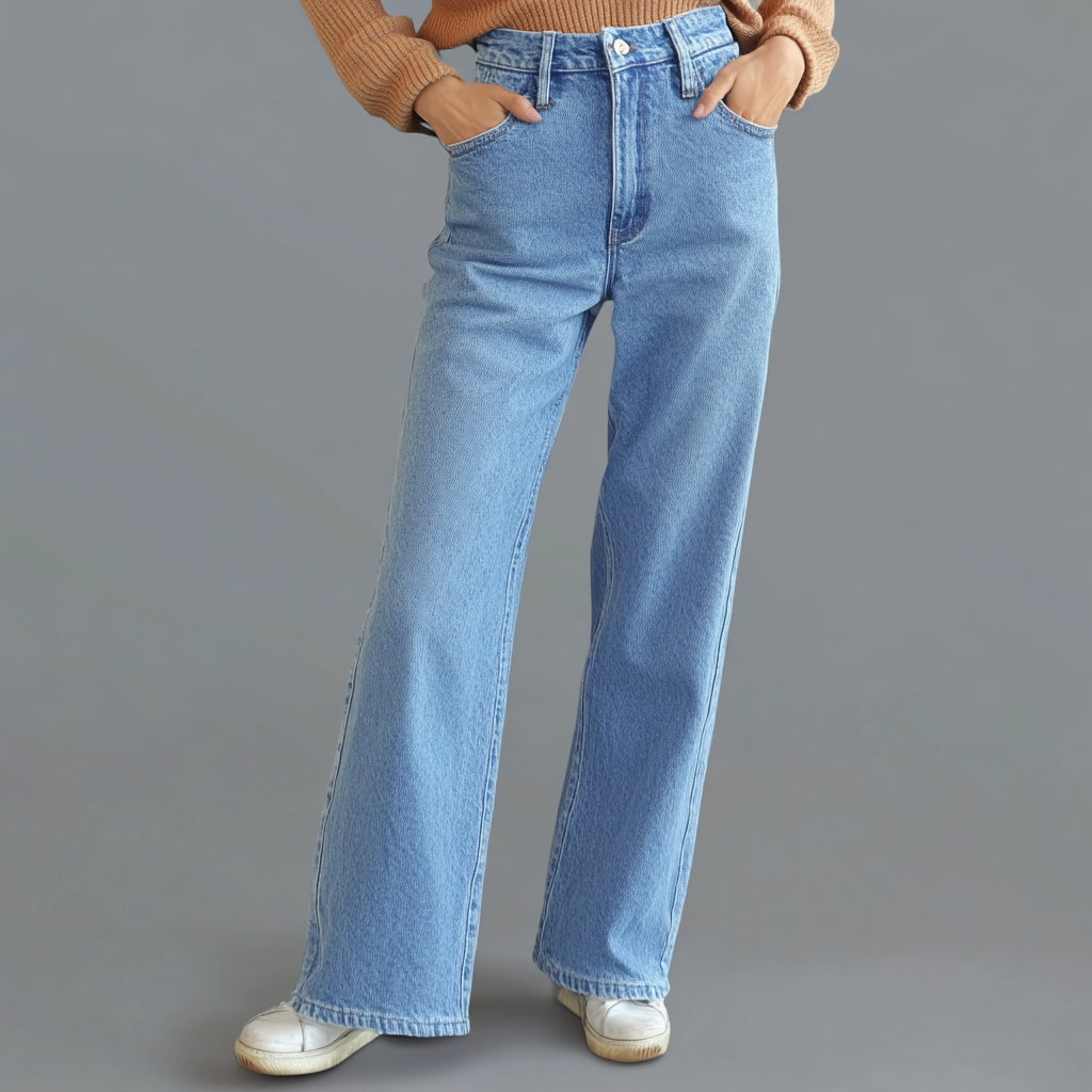 Blauwe Rechte Spijkerbroek