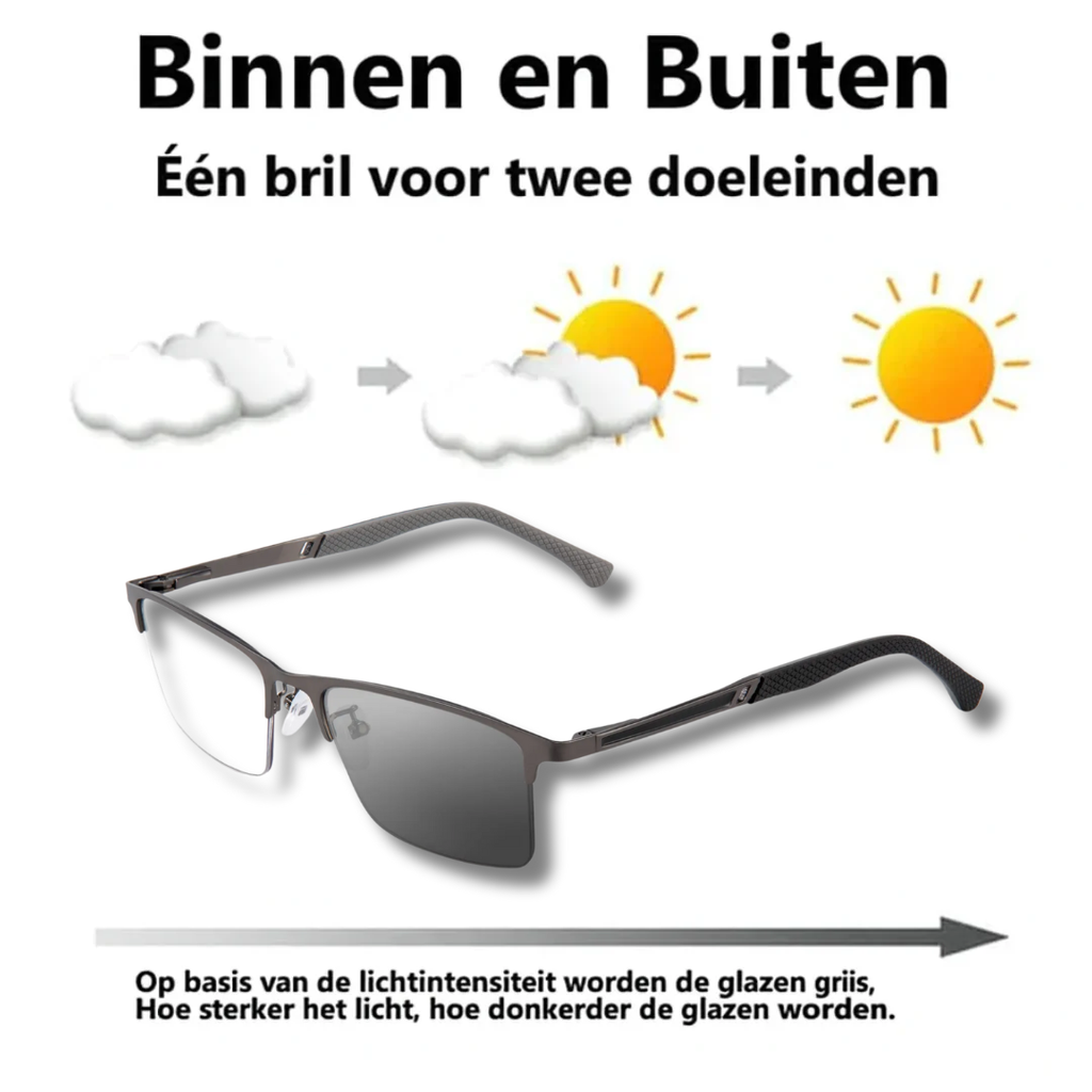 Heren Retro Halfmontuur Leesbril met Blauwlichtfilter