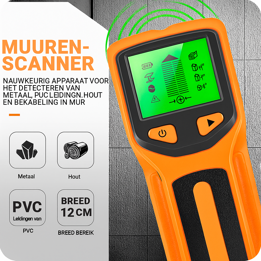 Professionele Muurdscanner voor Metaal, PVC, Hout en Bedrading