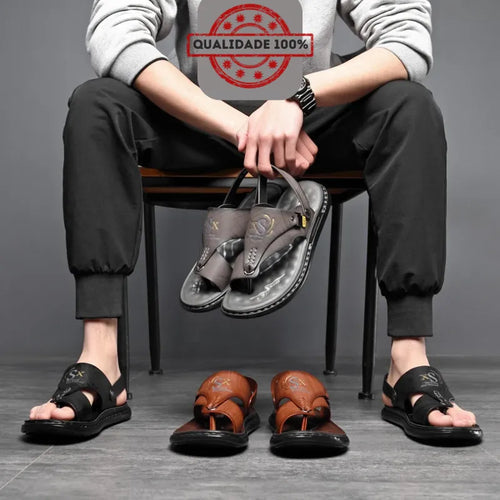 Herenleren antislip sandaal - UrbanWalk