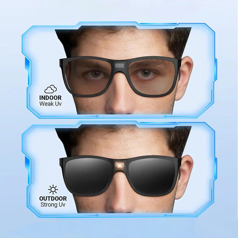 Modieuze gepolariseerde zonnebril met lichtsensor-technologie