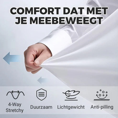 Heren Kreukvrij Stretch Overhemd