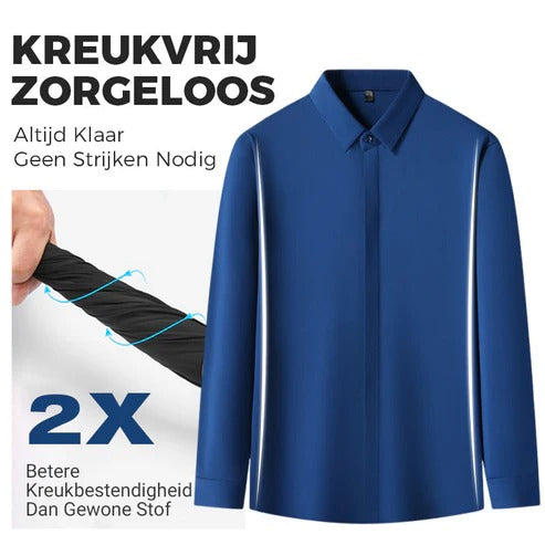Heren Kreukvrij Stretch Overhemd