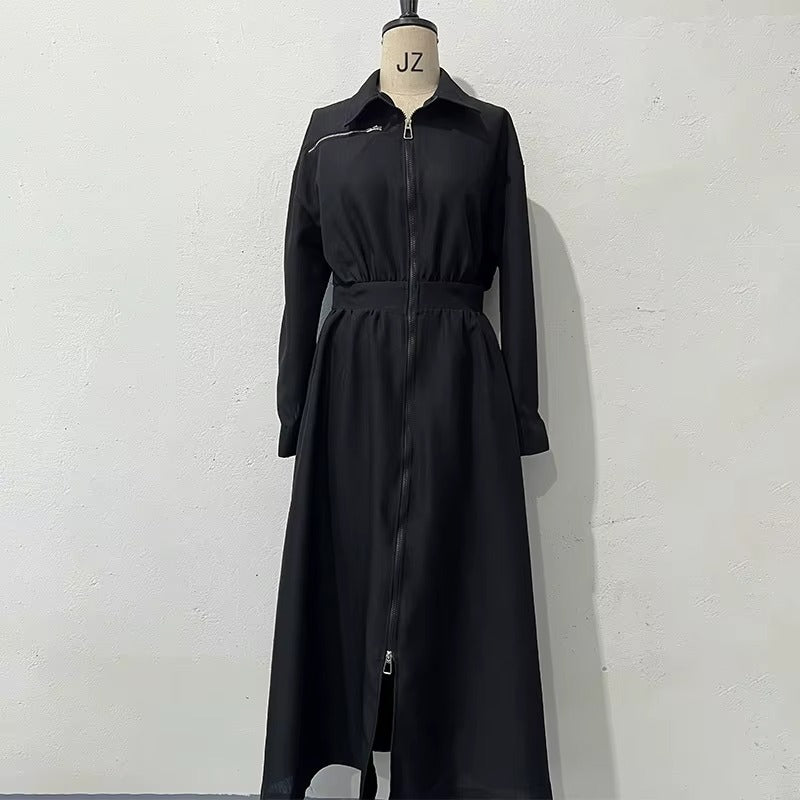 Romana™ Jurk in Lichte Keperstof met Tailored Polo / Structuur, Comfort en Tijdloze Elegantie!